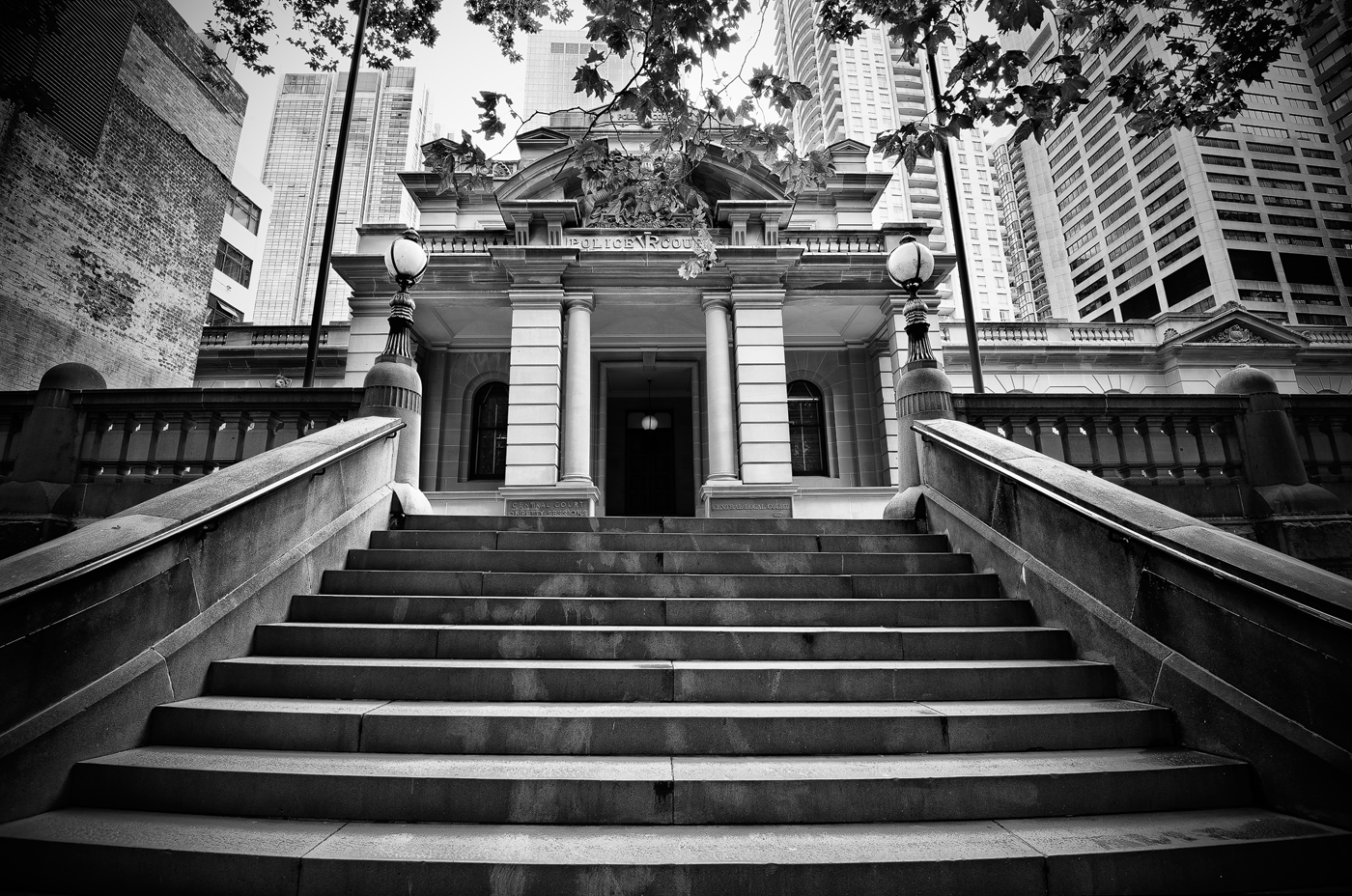 Stairs leading to the Police Court